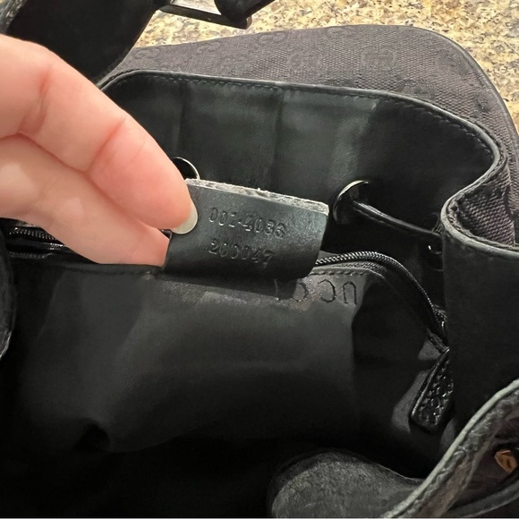 Vintage Gucci | Bamboo GG Black Monogram Shoulder Bag - Picture 15 of 16